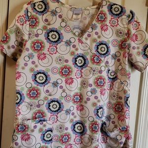 Floral scrub top